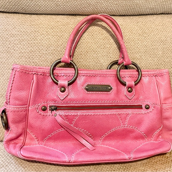 Isabella Fiore Pink Shoulder Bag with Heart Charm - Picture 4 of 7